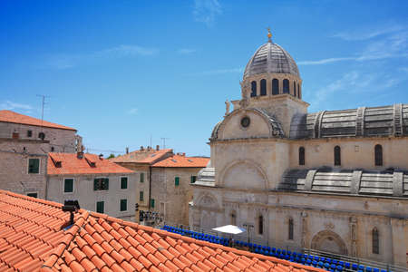 Sibenik Cathedral of St James - in Sibenik, Croatia.の写真素材