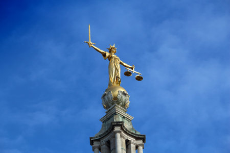 Central Criminal Court in London, UK. Old Bailey. Court of Law in London.のeditorial素材