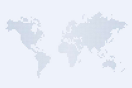 Dotted world map vector background. Simple dot style world map - dotted technology style.