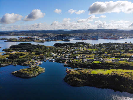 Norway islands drone view. Rogaland county island landscape with near Haugesund.の写真素材