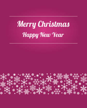 Christmas card with snowflakes. Pink vector design of modern Christmas wishes and Happy New Year.のイラスト素材