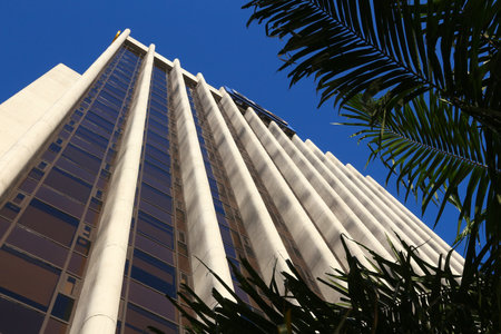 MANILA, PHILIPPINES - NOVEMBER 28, 2017: BDO Corporate Center office building in Makati City, Metro Manila, Philippines. The building is headquarters for BDO Unibank.のeditorial素材