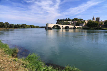 Pont Saint-Benezet (Bridge of Saint Benezet) - listed monument of Avignon, France.の写真素材