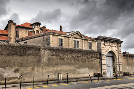 Prison in France. Prison of Aude department in Carcassonne.のeditorial素材