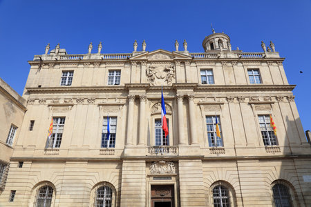 Town Hall of Arles, France. Local government building in Arles.のeditorial素材