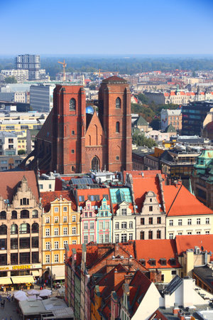 WROCLAW, POLAND - SEPTEMBER 2, 2018: Cityscape of Wroclaw, Poland. Wroclaw is the 4th largest city in Poland, and largest in historical region of Silesia.のeditorial素材