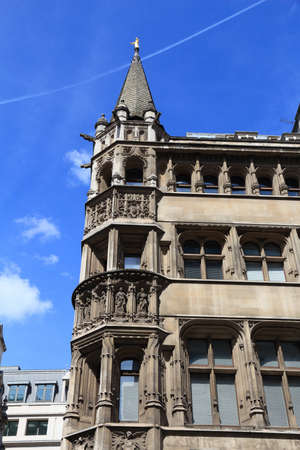 Moorgate street view in London UK. Streets in the City of London.の写真素材