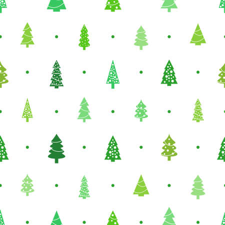 Christmas wrapping paper design. Christmas tree seamless pattern. Vector background.のイラスト素材