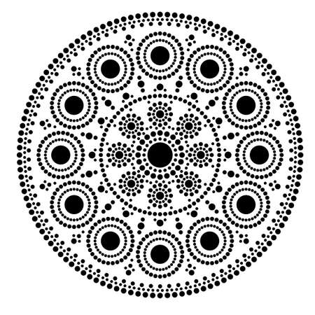Mandala ethnic pattern. Aboriginal round boho style pattern. Dot painting illustration.のイラスト素材