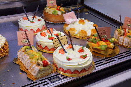 SETE, FRANCE - OCTOBER 2, 2021: Pastry shop in downtown Sete, France. Sete is a famous harbor town...