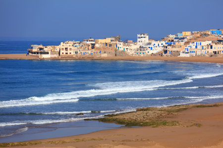 Tifnit fishing village in Sous-Massa region of Morocco. Atlantic coast.の写真素材