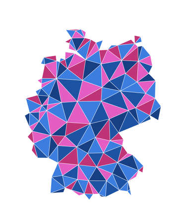 Germany polygon map. Low poly modern style vector map of Germany.のイラスト素材