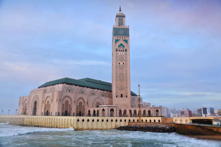 Casablanca, biggest city in Morocco. Hassan II Mosque.の写真素材
