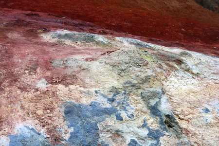 Colorful earth at Seltun geothermal area in Iceland. Icelandic volcanic landscape of Krysuvik,...