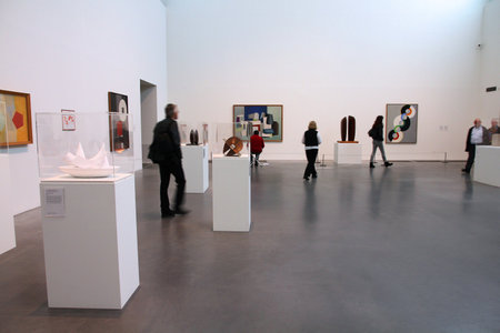 LONDON, UK - MAY 14, 2012: People visit Tate Modern gallery in London. It is the most-visited modern art gallery worldwide, with around 4.7 million visitors per year.のeditorial素材