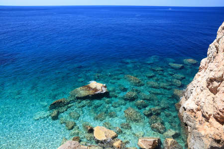 Croatia landscape. Dalmatia Adriatic coast. Pasjaca beach below cliffs in Konavle.の写真素材