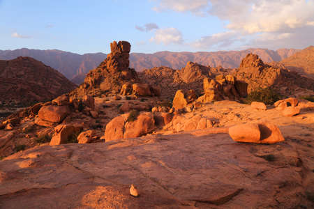 Anti-Atlas mountains in Tafraout, Morocco. Napoleon's Hat rock (Chapeau Napoleon).の写真素材