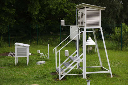 Scientific weather station in a botanical garden in Poland. Research station.の写真素材