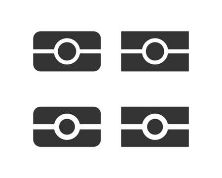 Biometric passport symbol. Flat icon set for international biometric ID.のイラスト素材