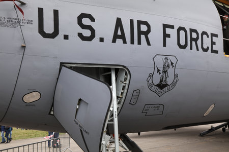 OSTRAVA, CZECHIA - SEPTEMBER 17, 2022: U.S. Air Force Boeing KC-135 Stratotanker presented on NATO Days air show in Czech Republic.のeditorial素材