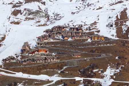 Valmeinier ski resort in Rhone-Alpes region of France.の写真素材