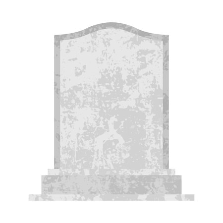 Blank headstone at a cemetery. Blank grave stone vector illustration.のイラスト素材