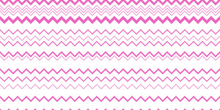 Chevron seamless vector pattern. Retro zigzag fashion print. Pink on white irregular chevrons vector texture.のイラスト素材
