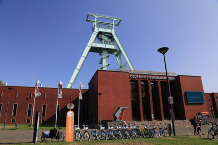 BOCHUM, GERMANY - SEPTEMBER 17, 2020: People visit German Mining Museum (Deutsches Bergbau Museum) in Bochum, Germany. Bochum is the 16th largest city in Germany.のeditorial素材