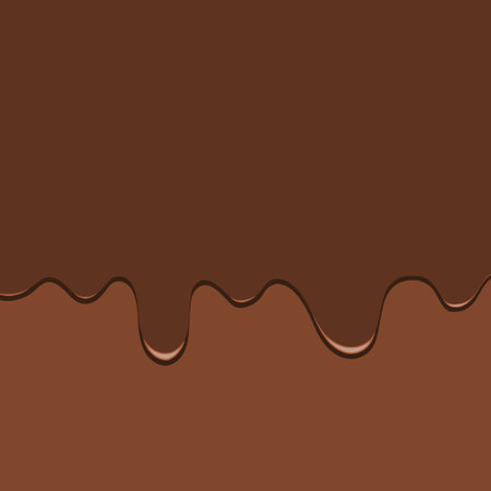 Chocolate drip vector illustration. Melted chocolate glaze food background.のイラスト素材