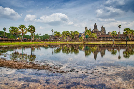 Angkor Wat -  Khmer temple in Cambodia. UNESCO World Heritage Site.のeditorial素材