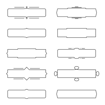 Simple rectangle text frames. Cute line frame template for your text. Line border with copy space. Classic and modern style.のイラスト素材