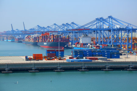 BUSAN, SOUTH KOREA - MARCH 31, 2023: Busan New Port also known as Pusan Newport International...