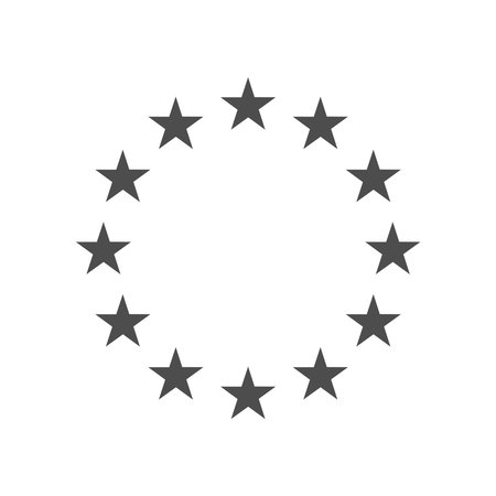 European Union stars symbol. Twelve stars isolated on white. EU vector sign.のイラスト素材