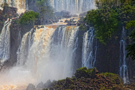 Iguazu Falls landscape - natural wonder in Argentina.の写真素材