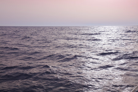Adriatic seascape in Croatia. Open sea sunset.の写真素材