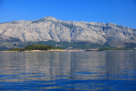 Peljesac peninsula, Croatia. Peljesac seen from the Adriatic Sea.
