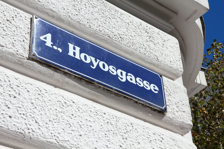 Vienna, Austria - Hoyosgasse street sign. Wieden city district.の写真素材