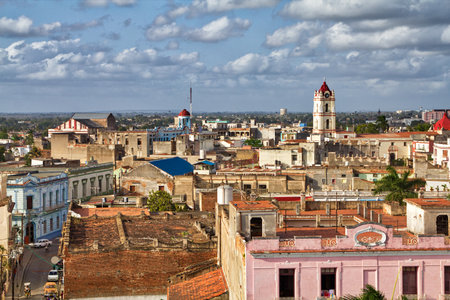 Camaguey in Cuba - city skyline aerial view.の写真素材