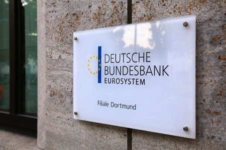 DORTMUND, GERMANY - SEPTEMBER 16, 2020: Deutsche Bundesbank (translated as German Federal Bank) branch in Dortmund, Germany. It is the central bank of Germany.のeditorial素材