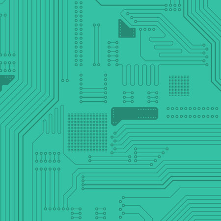Circuit board technology. Electronics background. Vector circuit board illustration.のイラスト素材