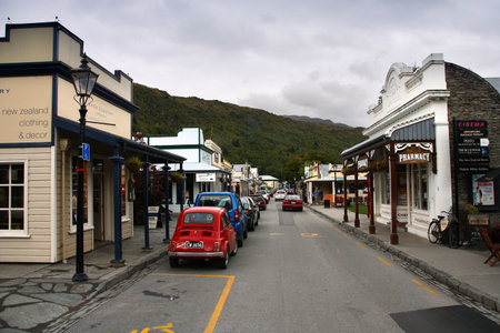 ARROWTOWN, NEW ZEALAND - FEBRUARY 29, 2009: People visit Arrowtown in New Zealand. Arrowtown is a...
