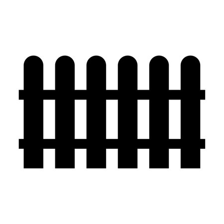 Picket fence isolated vector. Simple wooden fence vector icon.のイラスト素材