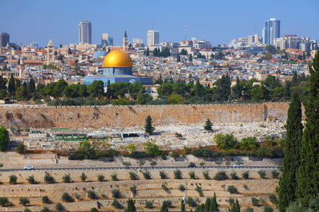 Jerusalem Temple Mount with Dome of the Rock. UNESCO World Heritage site.