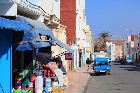 Sidi Ifni town in Morocco. Street view.の写真素材