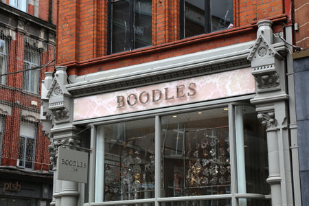 DUBLIN, IRELAND - JULY 5, 2024: Boodles jewelry store at famous Grafton Street in downtown Dublin,...