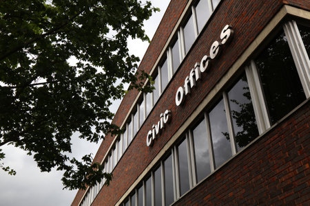 SUTTON, UK - JULY 8, 2024: Sutton Civic Offices local government building in London Borough of Sutton in South London, UK.のeditorial素材