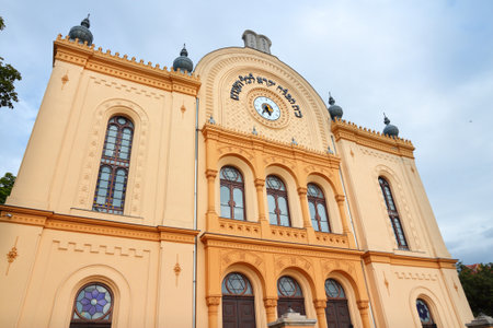 Synagogue in Pecs, Hungary. Jewish culture landmark.