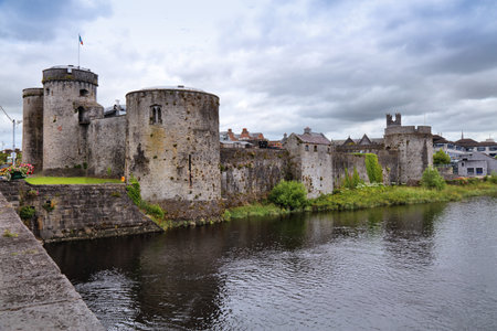 Limerick city in Ireland. King John's Castle medieval fortress.の写真素材