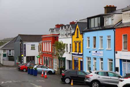 CLIFDEN, IRELAND - JUNE 27, 2024: Street view of downtown Clifden town in Connemara region of Ireland.のeditorial素材