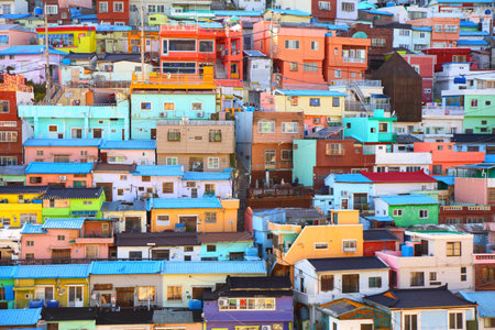 Gamcheon Culture Village colorful district in Busan, South Korea.の写真素材